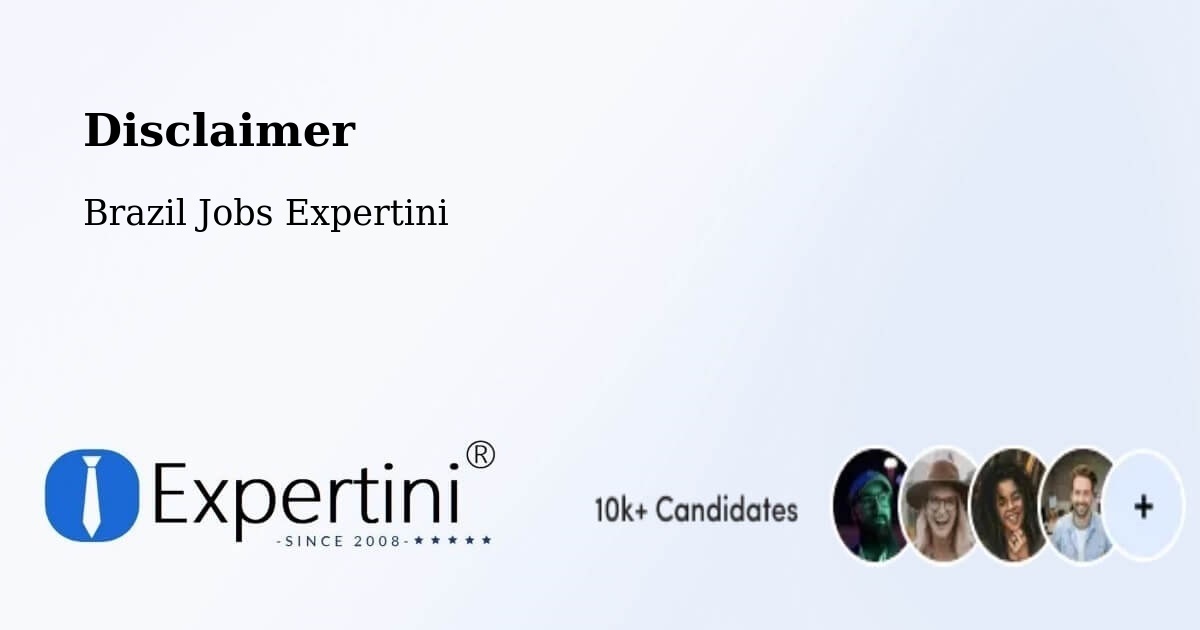 Disclaimer – Pirajuí - Brazil Jobs Expertini